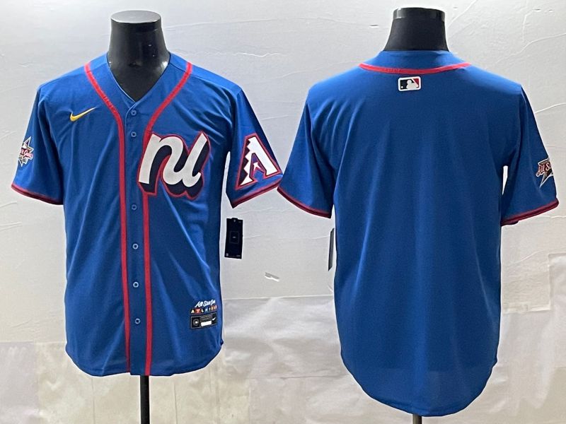 Men 2025 Arizona Diamondback Blank Blue All star Blank Blue Nike MLB Jersey style 1->arizona diamondback->MLB Jersey